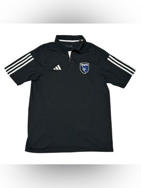 San Jose Earthquakes MLS Adidas Mens Size M Polo Quakes Fan Activewear Golf